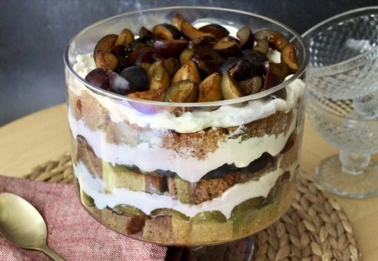 Honey Cake Trifle with Stone Fruit